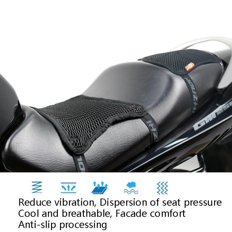 HOUZHI MTZT1010 Motorcycle Sun Insulation Cushion 3D Grid Breathable Sweating Cool Seat Cover, Style: Double Layer M - Seat Covers by PMC Jewellery | Online Shopping South Africa | PMC Jewellery | Buy Now Pay Later Mobicred