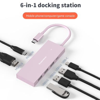 Blueendless 4K60Hz + Data Port Type-C Docking Station USB3.0 Splitter, Spec: 6-in-1 Gray - USB HUB by Blueendless | Online Shopping South Africa | PMC Jewellery | Buy Now Pay Later Mobicred