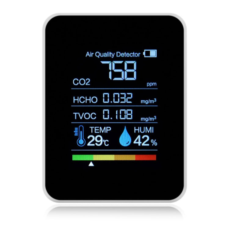 TVOC1 Portable CO2 Air Quality Formaldehyde Carbon Dioxide Detector Indoor Temperature Hygrometer with LED Digital Display(White) - Air & Water Quality Tester by PMC Jewellery | Online Shopping South Africa | PMC Jewellery | Buy Now Pay Later Mobicred