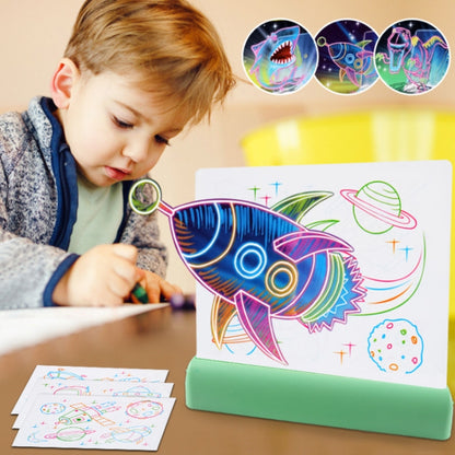 3D Painting Fluorescent Plate LED Shining Puzzle Children Graffiti Panel Handwritten Message Board(White) -  by PMC Jewellery | Online Shopping South Africa | PMC Jewellery | Buy Now Pay Later Mobicred