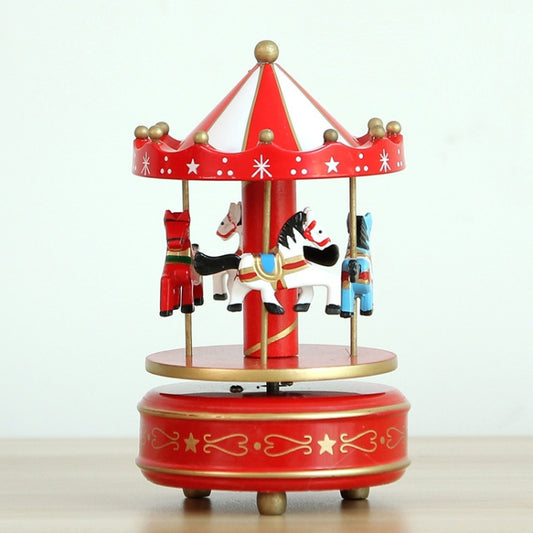 Sky City Carousel Clockwork Music Box Couples Birthday Gift(K0321 Red White) - Music Box by PMC Jewellery | Online Shopping South Africa | PMC Jewellery | Buy Now Pay Later Mobicred