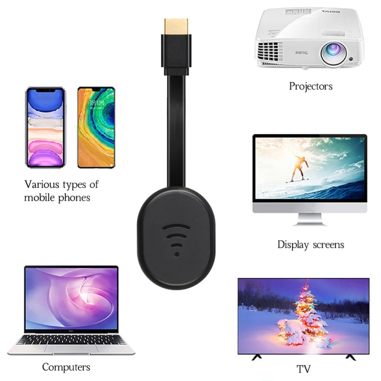 E38 Black Wireless WiFi Display Dongle Receiver Airplay Miracast DLNA TV Stick for iPhone, Samsung, and other Smartphones - Wireless Display Dongle by PMC Jewellery | Online Shopping South Africa | PMC Jewellery | Buy Now Pay Later Mobicred