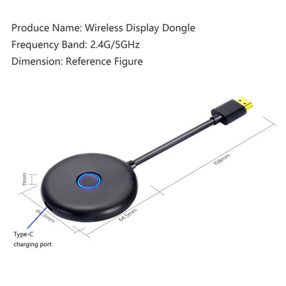 E89BK 2.4GHz / 5GHz WiFi Wireless Display Dongle Receiver Horizontal And Vertical Screen Streaming Media Player HDTV Stick(Black) - Wireless Display Dongle by PMC Jewellery | Online Shopping South Africa | PMC Jewellery | Buy Now Pay Later Mobicred