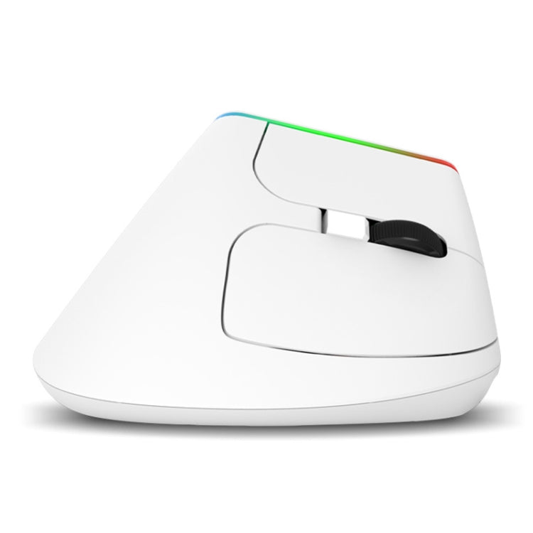 DELUX M618C 6 Keys 1600 DPI RGB Vertical Wireless Bluetooth Dual Mode Mouse(White) - Wireless Mice by DELUX | Online Shopping South Africa | PMC Jewellery | Buy Now Pay Later Mobicred