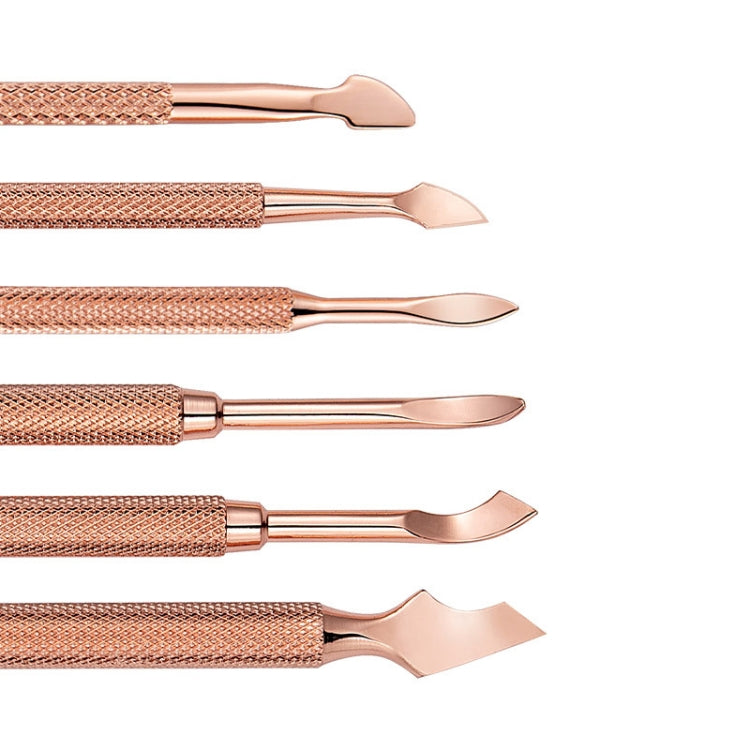 3 PCS Stainless Steel Rose Gold Double-Headed Steel Push Dead Skin Scissors Nail Set,Style: 03  Big Head - Nail Art Equipment by PMC Jewellery | Online Shopping South Africa | PMC Jewellery | Buy Now Pay Later Mobicred