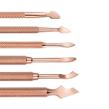 3 PCS Stainless Steel Rose Gold Double-Headed Steel Push Dead Skin Scissors Nail Set,Style: 03  Big Head - Nail Art Equipment by PMC Jewellery | Online Shopping South Africa | PMC Jewellery | Buy Now Pay Later Mobicred