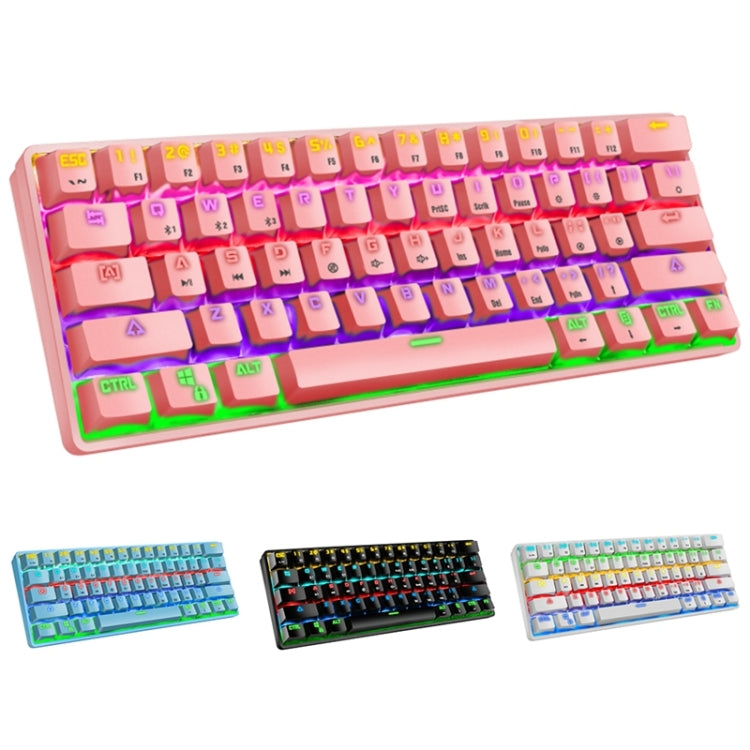 LEAVEN K28 61 Keys Gaming Office Computer RGB Wireless Bluetooth + Wired Dual Mode Mechanical Keyboard, Cabel Length:1.5m, Colour:   Red Axis (Black) - Wireless Keyboard by LEAVEN | Online Shopping South Africa | PMC Jewellery | Buy Now Pay Later Mobicred