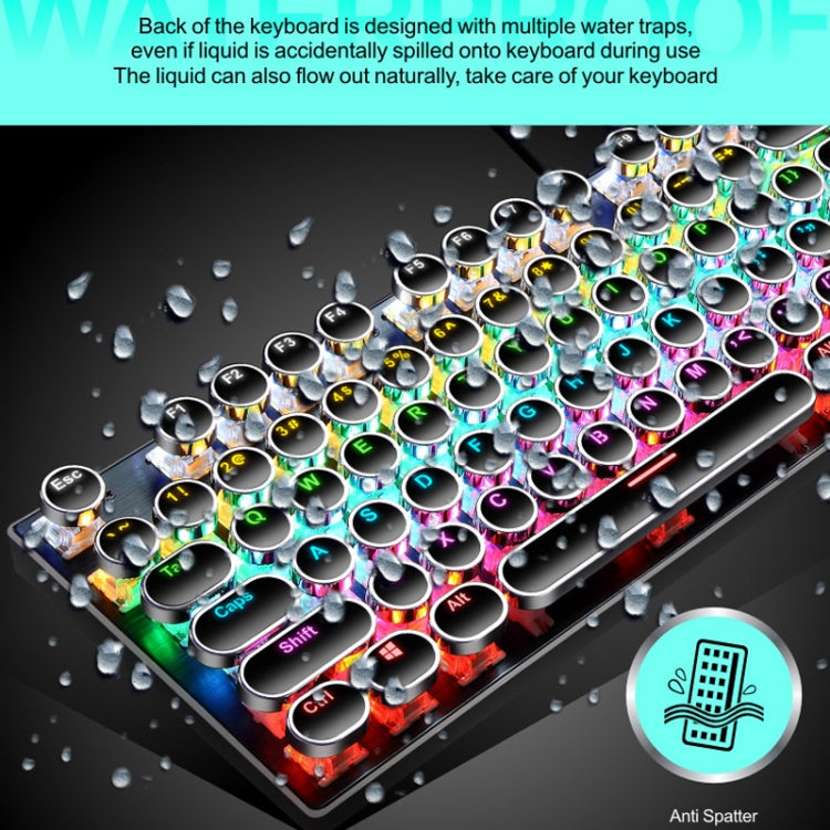 104 Keys Green Shaft RGB Luminous Keyboard Computer Game USB Wired Metal Mechanical Keyboard, Cabel Length:1.5m, Style: Punk Word Through Version (White) - Wired Keyboard by PMC Jewellery | Online Shopping South Africa | PMC Jewellery | Buy Now Pay Later Mobicred