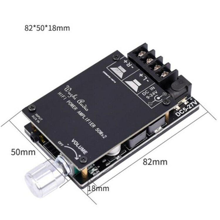 ZK-502C HIFI Wireless Bluetooth 5.0 TPA3116 Digital Power Audio Amplifier Board  50W X 2 Stereo AMP Amplificador With Shell - Other Accessories by PMC TechLife | Online Shopping South Africa | PMC TechLife