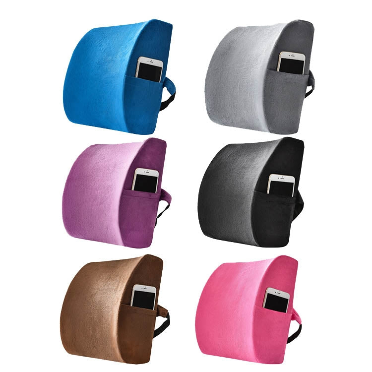 Office Waist Cushion Car Pillow With Pillow Core, Style: Memory Foam(Suede Gray) - free shipping - PMC TechLife - Order now!