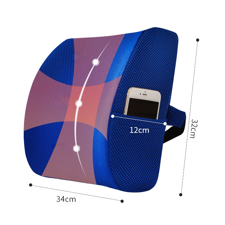 Office Waist Cushion Car Pillow With Pillow Core, Style: Memory Foam(Mesh Rose Red) - free shipping - PMC TechLife - Order now!