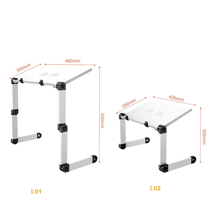 Oatsbasf Folding Computer Desk Laptop Stand Foldable Lifting Heightening Storage Portable Rack,Style: L02  Black - Laptop Stand by Oatsbasf | Online Shopping South Africa | PMC Jewellery | Buy Now Pay Later Mobicred