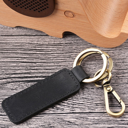 2 PCS Handmade Crazy Horse Leather Retro Keychain Car Couple Keychain, Specification: Double Ring(Coffee) - Key Rings by PMC Jewellery | Online Shopping South Africa | PMC Jewellery | Buy Now Pay Later Mobicred