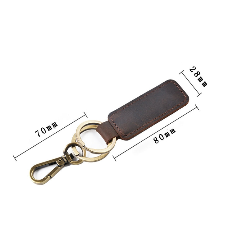 2 PCS Handmade Crazy Horse Leather Retro Keychain Car Couple Keychain, Specification: Double Ring(Wine Red) - Key Rings by PMC Jewellery | Online Shopping South Africa | PMC Jewellery | Buy Now Pay Later Mobicred