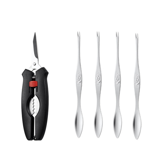 Crab Tool 304 Stainless Steel Crab Fork Crab Scissors Crab Needle,Style: 4 Fork 1 Knife - Gadgets by PMC Jewellery | Online Shopping South Africa | PMC Jewellery | Buy Now Pay Later Mobicred