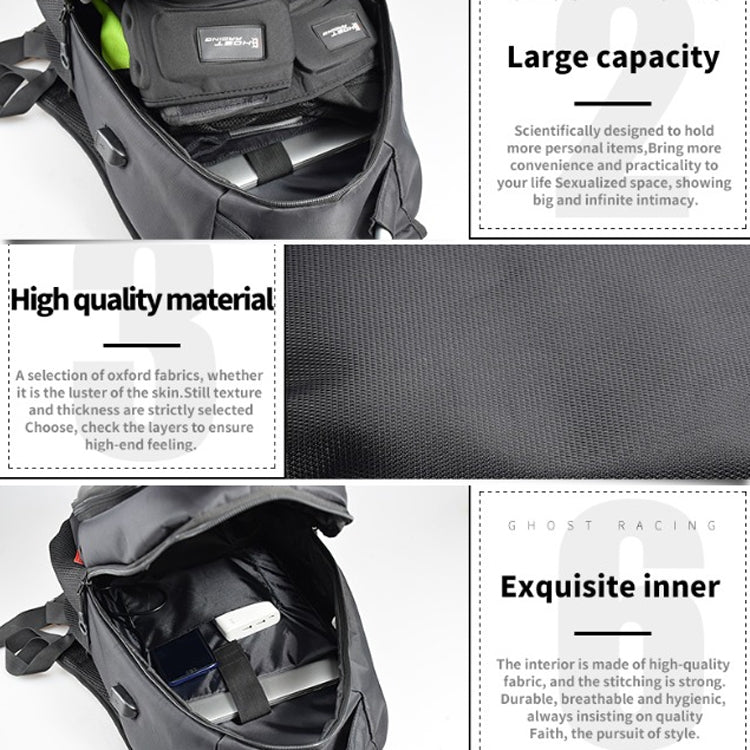 GHOST RACING GR-BB02 Men Motorcycle Riding Backpack Helmet Hard Shell Backpack Locomotive Travel Computer Bag(Black) - Bags & Luggages by GHOST RACING | Online Shopping South Africa | PMC Jewellery | Buy Now Pay Later Mobicred