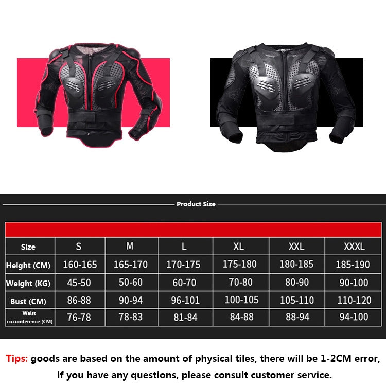 GHOST RACING F060 Motorcycle Armor Suit Riding Protective Gear Chest Protector Elbow Pad Fall Protection Suit, Size: M(Red) - Protective Gear by GHOST RACING | Online Shopping South Africa | PMC Jewellery | Buy Now Pay Later Mobicred