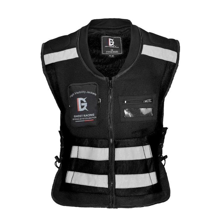 GHOST RACING GR-Y06 Motorcycle Riding Vest Safety Reflective Vest, Size: M(Black) - Protective Gear by GHOST RACING | Online Shopping South Africa | PMC Jewellery | Buy Now Pay Later Mobicred