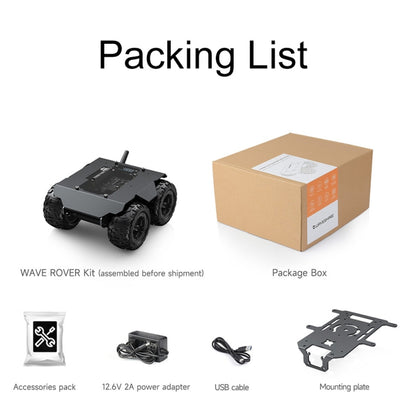 Waveshare WAVE ROVER Flexible Expandable 4WD Mobile Robot Chassis, Onboard ESP32 Module(UK Plug) - Robotics Accessories by Waveshare | Online Shopping South Africa | PMC Jewellery | Buy Now Pay Later Mobicred