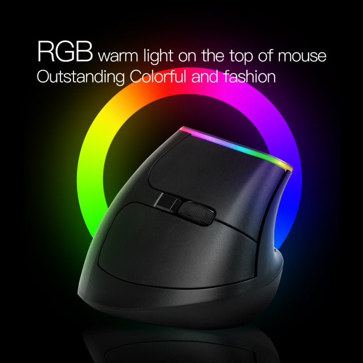 DELUX M618DB 6-Keys 1600 DPI RGB Vertical Wireless Bluetooth Dual-Mode Mouse(Lithium Bluetooth Version) - Wireless Mice by DELUX | Online Shopping South Africa | PMC Jewellery | Buy Now Pay Later Mobicred