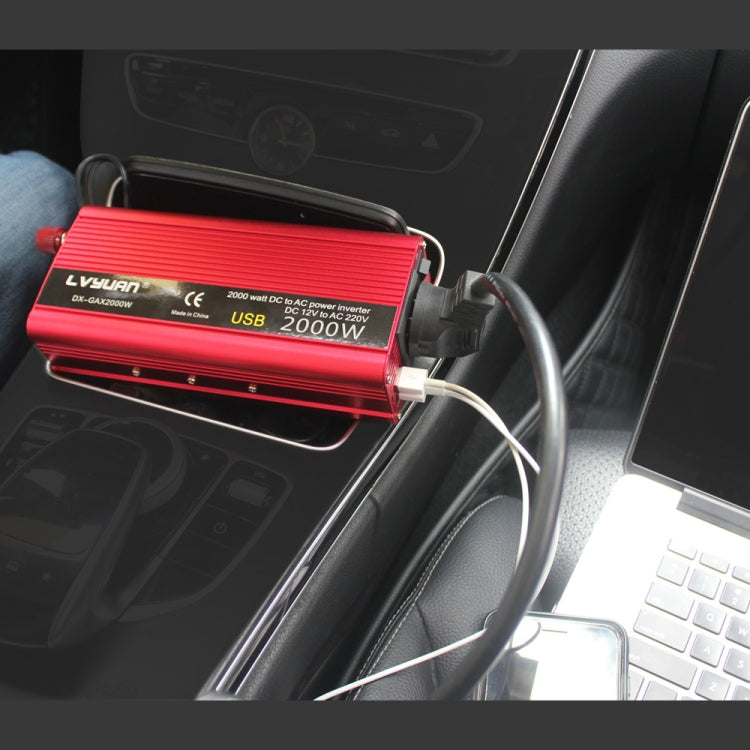 LVYUAN Car Inverter Dual USB Power Converter, Specification: 12V to 220V 1500W UK Plug - Modified Square Wave by PMC Jewellery | Online Shopping South Africa | PMC Jewellery | Buy Now Pay Later Mobicred