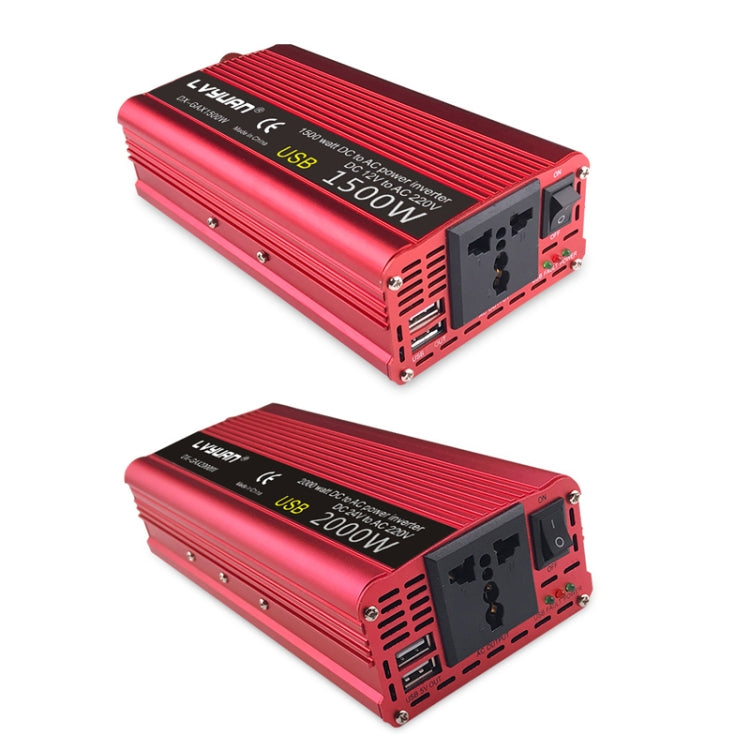 LVYUAN Car Inverter Dual USB Power Converter, Specification: 12V to 110V 1500W US Plug - Modified Square Wave by PMC Jewellery | Online Shopping South Africa | PMC Jewellery | Buy Now Pay Later Mobicred