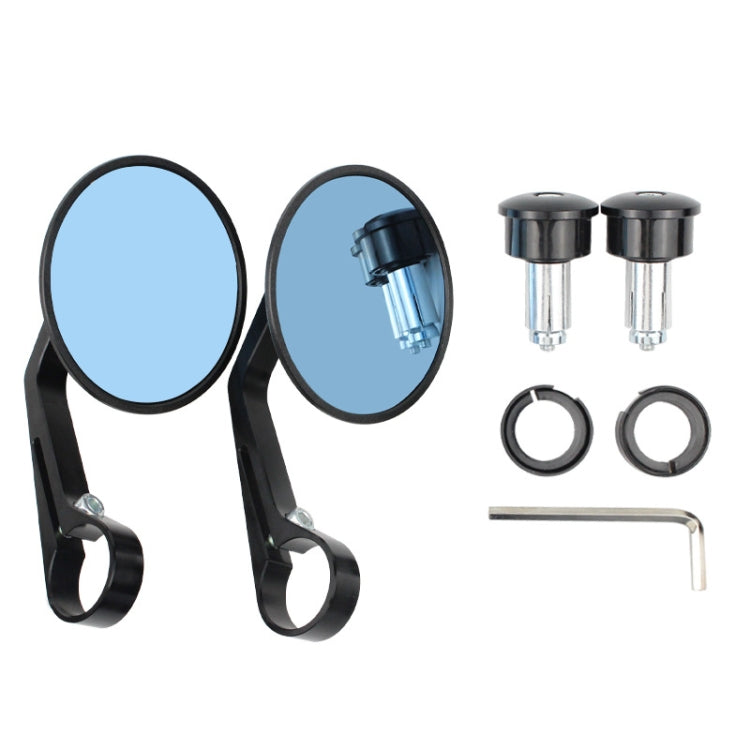 Motorcycle Electric Vehicle Modified Accessories Retro Circular CNC Hand Mirror Rear View Mirror(Black) - Side Mirrors by PMC Jewellery | Online Shopping South Africa | PMC Jewellery | Buy Now Pay Later Mobicred