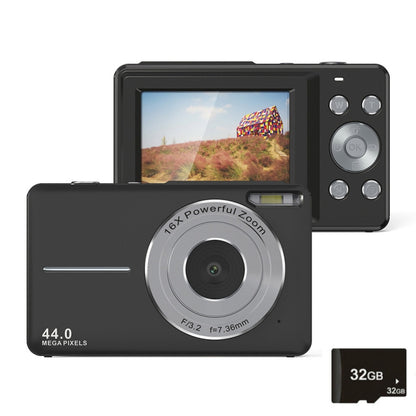 DC403L-AF 2.4-Inch 16X Zoom HD Digital Camera Mini Children Photography Camera UK Plug(Black+32G) - Children Cameras by PMC Jewellery | Online Shopping South Africa | PMC Jewellery | Buy Now Pay Later Mobicred