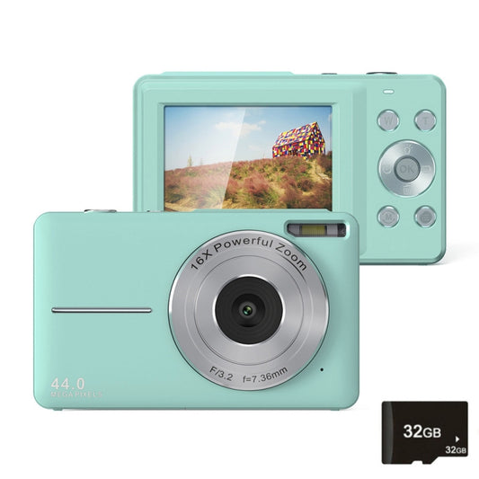 DC403L-AF 2.4-Inch 16X Zoom HD Digital Camera Mini Children Photography Camera EU Plug(Green+32G) - Children Cameras by PMC Jewellery | Online Shopping South Africa | PMC Jewellery | Buy Now Pay Later Mobicred