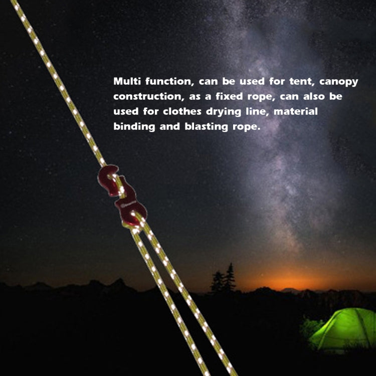 4m x 6 Rolls Outdoor Camping Tent Canopy Wind Rope Luminous Multi-Function Wind Rope Buckle Tent Fixed Rope( S Buckle-Black) - Tents & Accessories by PMC TechLife | Online Shopping South Africa | PMC TechLife | Buy Now Pay Later Mobicred