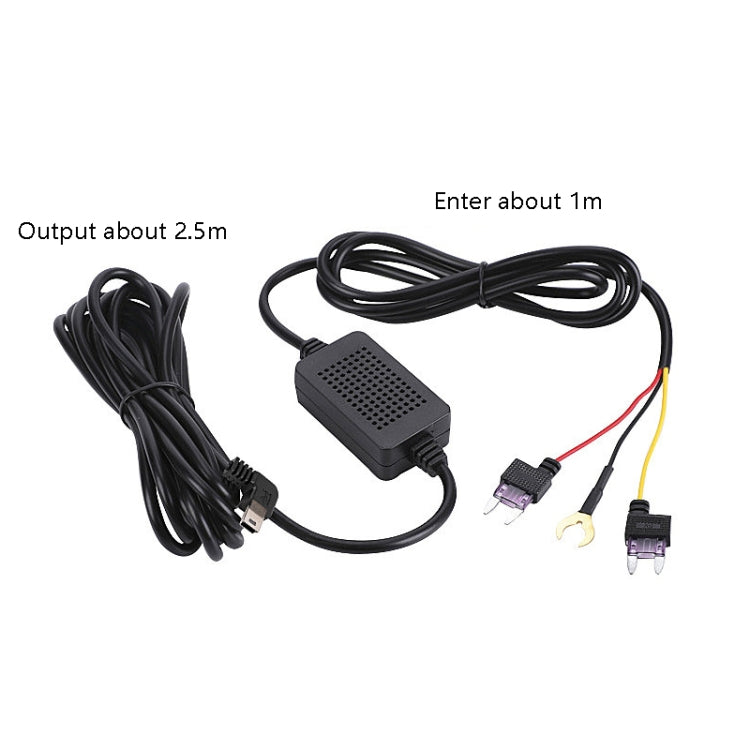 H516 Recording Step-down Line Shrinkage Video Car Charger Line Parking Monitoring Three-Core Power Cord, Model: With Fuse(Mini Left Elbow) - Cables & Connectors by PMC Jewellery | Online Shopping South Africa | PMC Jewellery | Buy Now Pay Later Mobicred