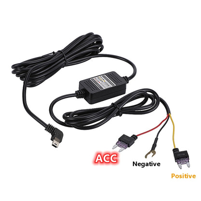 H516 Recording Step-down Line Shrinkage Video Car Charger Line Parking Monitoring Three-Core Power Cord, Model: With Fuse(Mini Right Elbow) - Cables & Connectors by PMC Jewellery | Online Shopping South Africa | PMC Jewellery | Buy Now Pay Later Mobicred