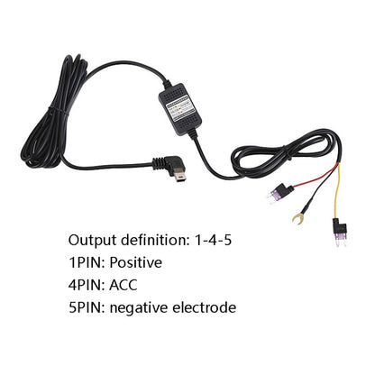 H516 Recording Step-down Line Shrinkage Video Car Charger Line Parking Monitoring Three-Core Power Cord, Model: With Fuse(Micro Left Elbow) - Cables & Connectors by PMC Jewellery | Online Shopping South Africa | PMC Jewellery | Buy Now Pay Later Mobicred