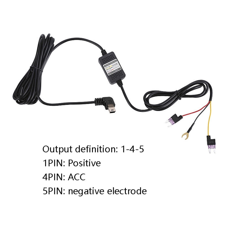 H516 Recording Step-down Line Shrinkage Video Car Charger Line Parking Monitoring Three-Core Power Cord, Model: With Fuse(Mini Left Elbow) - Cables & Connectors by PMC Jewellery | Online Shopping South Africa | PMC Jewellery | Buy Now Pay Later Mobicred