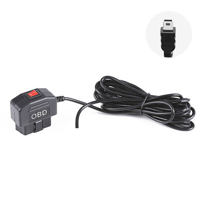 H508 OBD Car Charger Driving Recorder Power Cord 12/24V To 5V With Switch Low Pressure Protection Line, Specification: Mini Straight - Cables & Connectors by PMC Jewellery | Online Shopping South Africa | PMC Jewellery | Buy Now Pay Later Mobicred