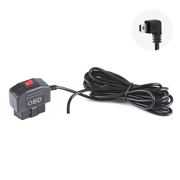 H508 OBD Car Charger Driving Recorder Power Cord 12/24V To 5V With Switch Low Pressure Protection Line, Specification: Mini Left Elbow - Cables & Connectors by PMC Jewellery | Online Shopping South Africa | PMC Jewellery | Buy Now Pay Later Mobicred