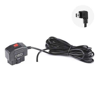 H508 OBD Car Charger Driving Recorder Power Cord 12/24V To 5V With Switch Low Pressure Protection Line, Specification: Mini Left Elbow - Cables & Connectors by PMC Jewellery | Online Shopping South Africa | PMC Jewellery | Buy Now Pay Later Mobicred