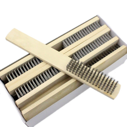 Stainless Steel Wire Brush With Wooden Handle Metal Surface Paint And Rust Cleaning Brush(6-row) - Sponges, Cloths & Brushes by PMC Jewellery | Online Shopping South Africa | PMC Jewellery