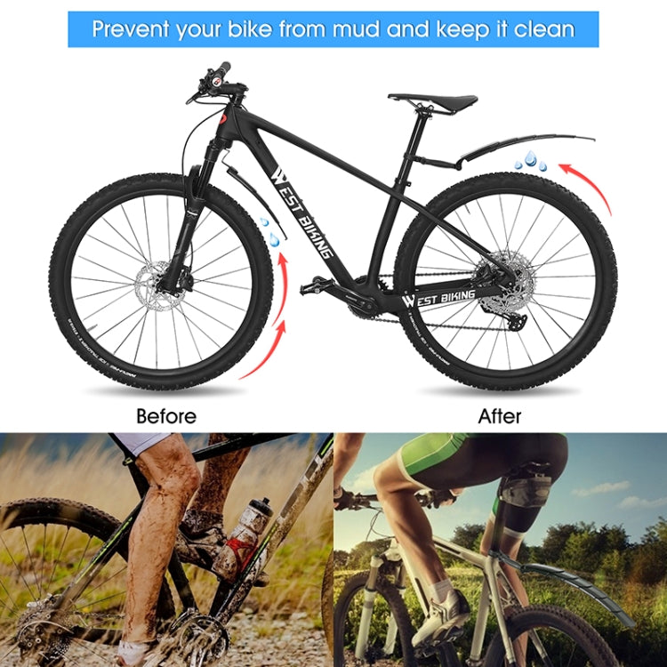 WEST BIKING Mountain Bike Retractable Folding Mudguards(Black) - Mudguards by PMc TechLife | Online Shopping South Africa | PMc TechLife | Buy Now Pay Later Mobicred