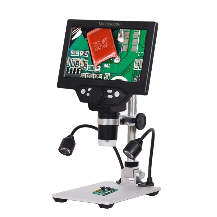 G1200D 7 Inch LCD Screen 1200X Portable Electronic Digital Desktop Stand Microscope(EU Plug With Battery) - Digital Microscope by PMC Jewellery | Online Shopping South Africa | PMC Jewellery