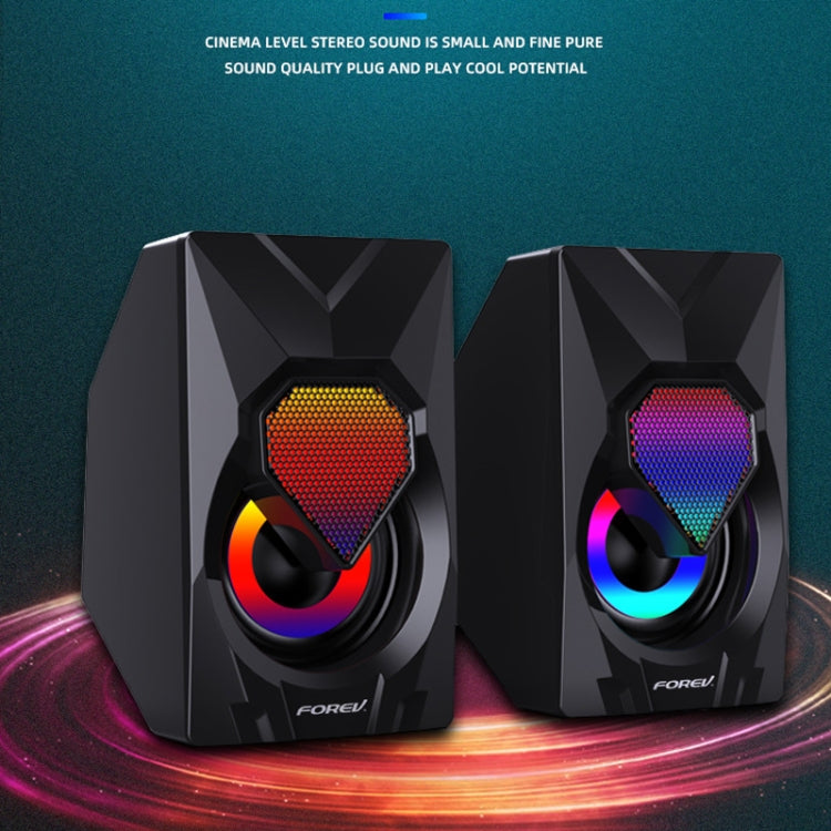 FOREV FV-209 One Pair Digital Mini Speakers Multimedia Colorful Lights Subwoofer Small Speaker -  by FOREV | Online Shopping South Africa | PMC Jewellery | Buy Now Pay Later Mobicred