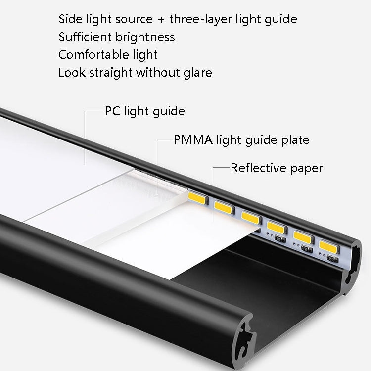 Intelligent Automatic Human Body Induction Wireless LED Lamp 40cm(Black + White Light) - Sensor LED Lights by PMC TechLife | Online Shopping South Africa | PMC TechLife | Buy Now Pay Later Mobicred