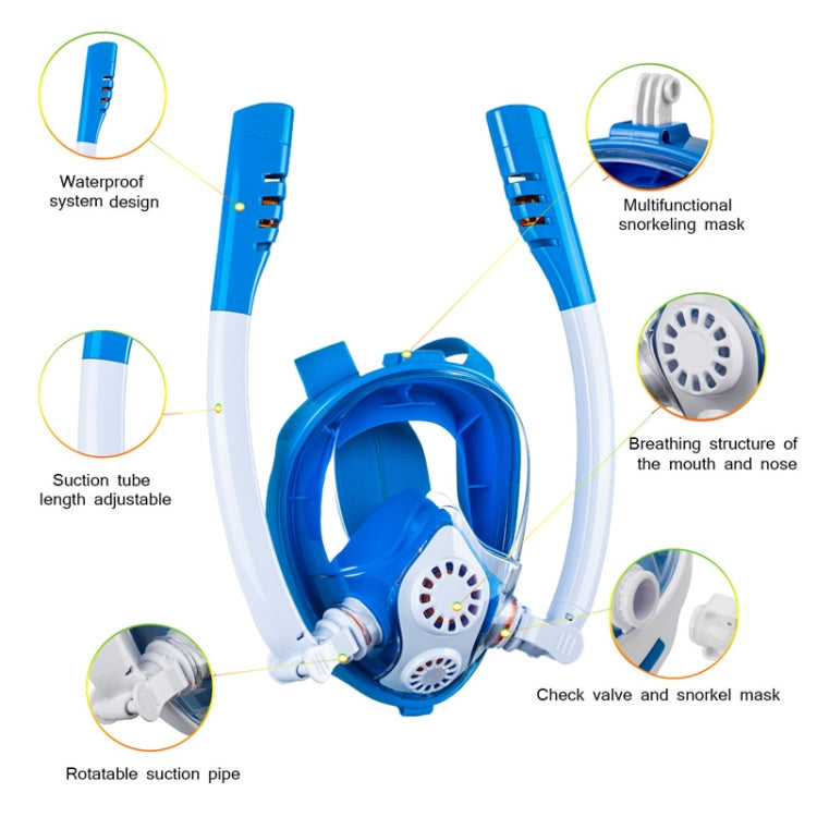 Kids Double Tube Full Dry Silicone Diving  Snorkeling Mask Swimming Glasses, Size: XS(White Yellow) - Diving Mask by PMC Jewellery | Online Shopping South Africa | PMC Jewellery | Buy Now Pay Later Mobicred