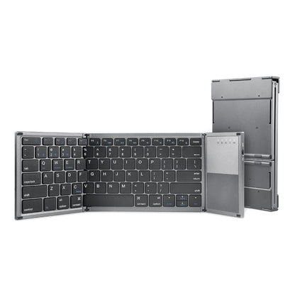 B066 78 Keys Bluetooth Multi-System Universal Folding Wireless Keyboard with Touchpad(Pearley Gray) - Wireless Keyboard by PMC Jewellery | Online Shopping South Africa | PMC Jewellery | Buy Now Pay Later Mobicred