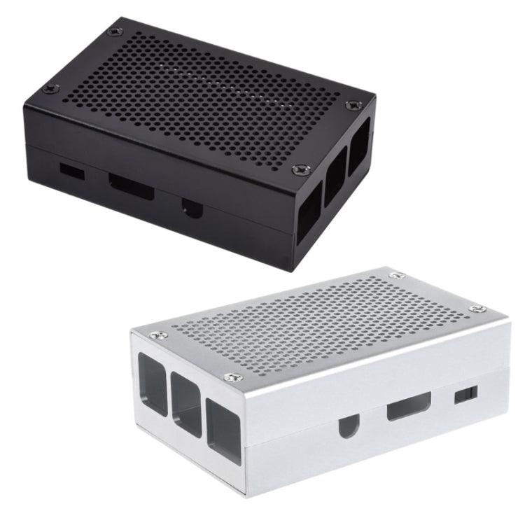 Aluminum Alloy Shell Grid Cooling Box For Raspberry Pi 3 Model B Pi 2/B + Silver with Fan - Raspberry Pi Accessories by PMC Jewellery | Online Shopping South Africa | PMC Jewellery | Buy Now Pay Later Mobicred