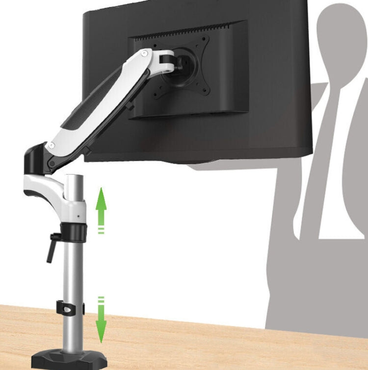 Gibbon Mounts Desktop Lifting Rotating Computer Monitor Stand, Specification Table Clip White GM112C - Laptop Stand by Gibbon Mounts | Online Shopping South Africa | PMC Jewellery | Buy Now Pay Later Mobicred