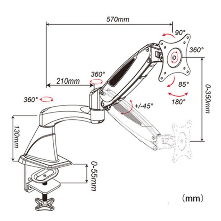 Gibbon Mounts Multifunctional Telescopic Rotating Lifting Monitor Stand, Color: GM112FG Perforation White - Laptop Stand by PMC Jewellery | Online Shopping South Africa | PMC Jewellery | Buy Now Pay Later Mobicred