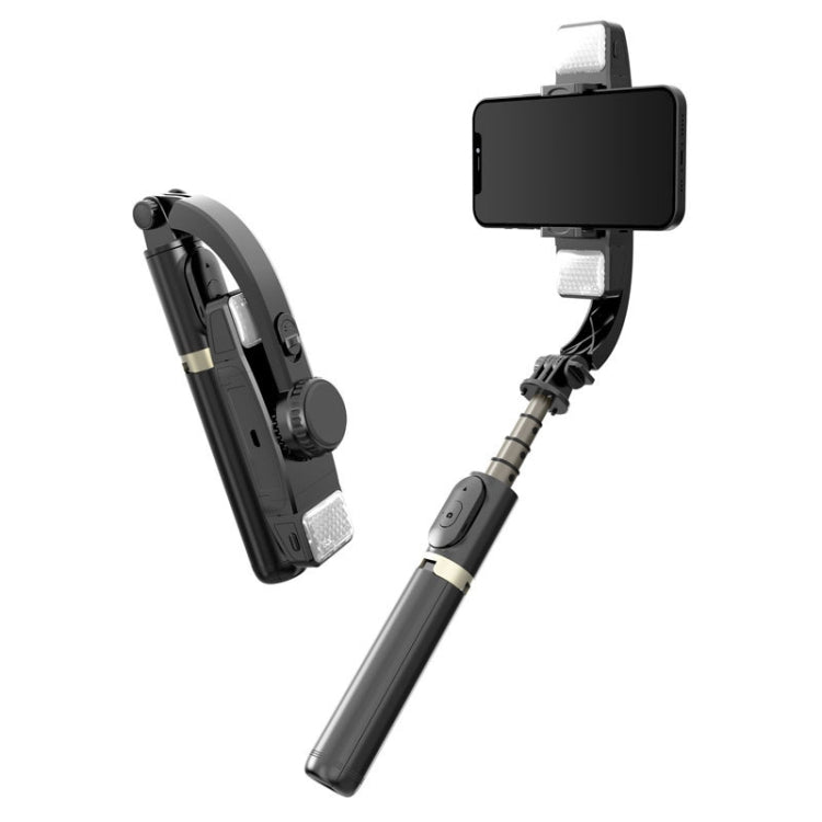 CYKE Q08D Handheld Dual Light Bluetooth Mobile Phone Selfie Stick(Black) - free shipping - PMC Jewellery - Order now!