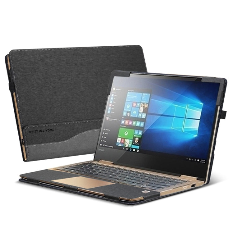 Laptop PU Leather Protective Case For Lenovo Yoga 720-15(Gentleman Gray) - 15 inch by PMC Jewellery | Online Shopping South Africa | PMC Jewellery | Buy Now Pay Later Mobicred