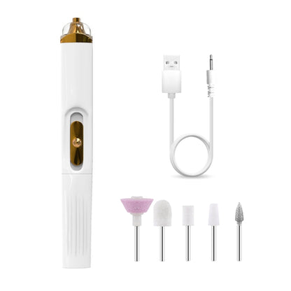 BZX5 5 In 1 USB Nail Polisher Peeling Manicure(Silver White) - Nail Art Equipment by PMC Jewellery | Online Shopping South Africa | PMC Jewellery | Buy Now Pay Later Mobicred